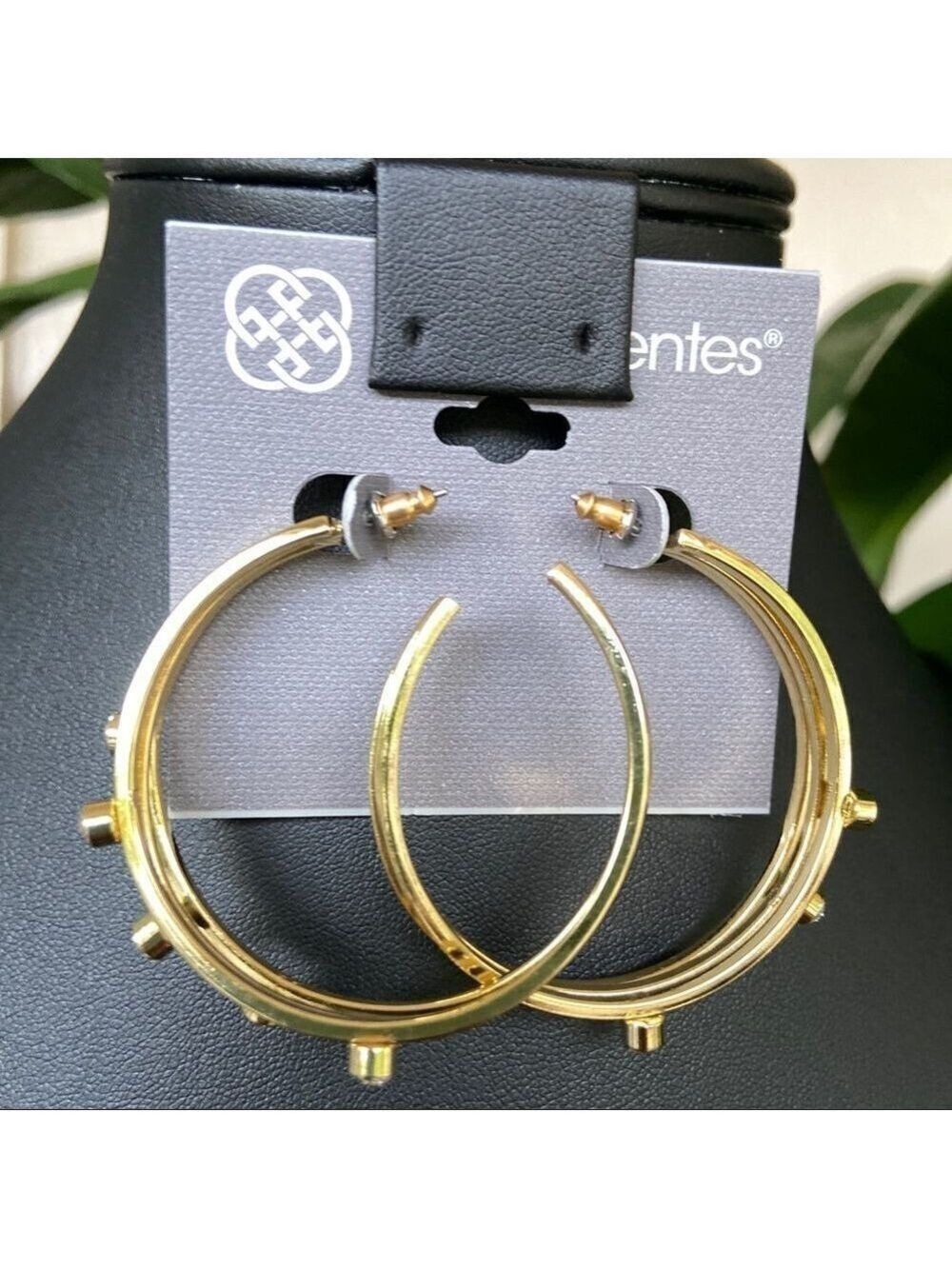 Gold/Crystal Hoops Daisy Fuentes Fashion Earrings $16ea / 3 for $25